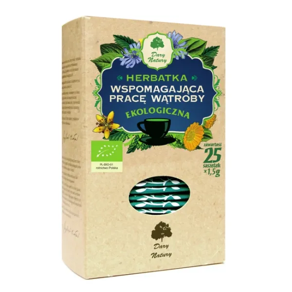 Herbatka wspomagajaca pracę wątroby EKO 25x1,5g Dary Natury