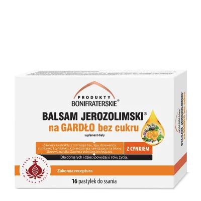 Balsam Jerozolimski na gardło bez cukru