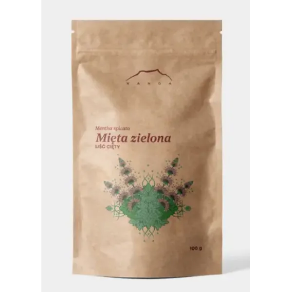 Mięta zielona spearmint liść 100g Nanga