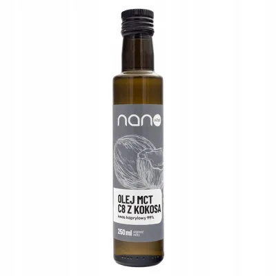 Olej MCT C8 z kokosa 250ml Nanovital